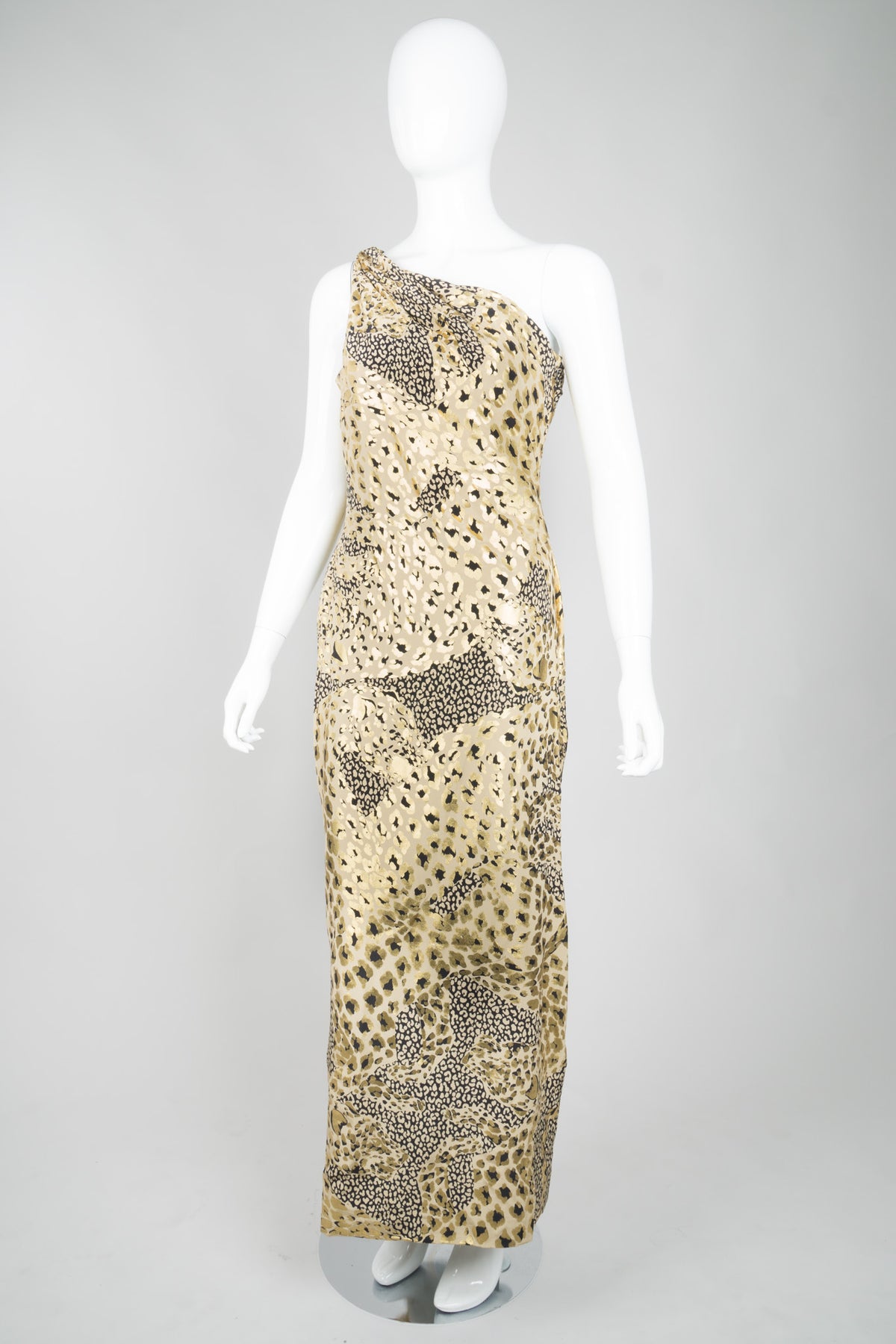 ◆SAINT LAURENT◆サンローラン VINTAGE GOLD DRESS 523130Y519T Fall 1991 Yves Saint Laurent Documented Gold Brocade Shift