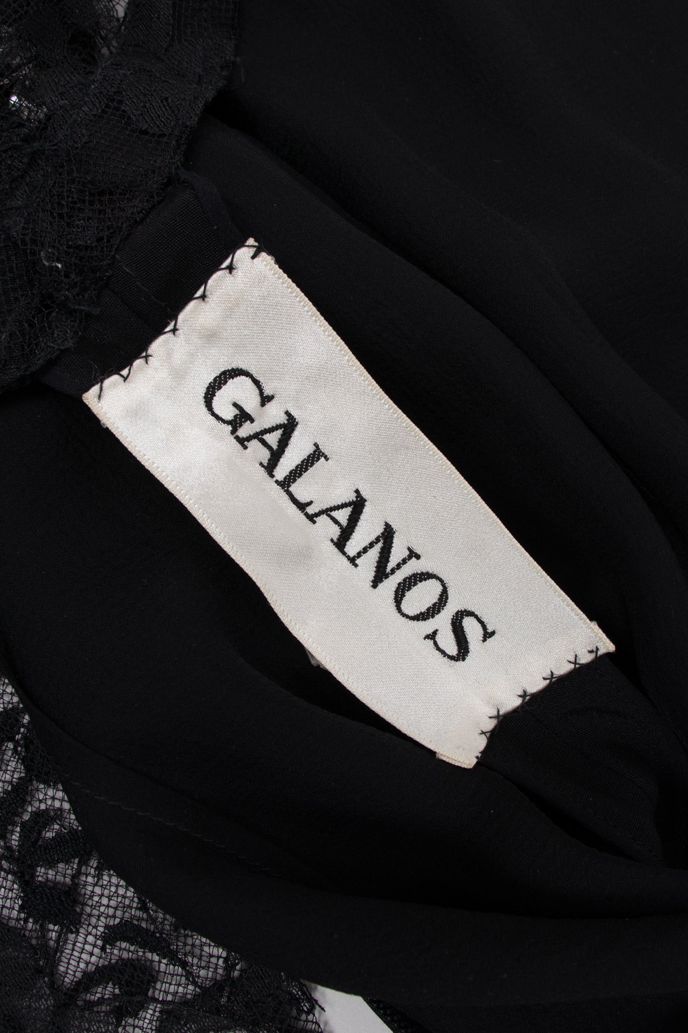 Galanos Vintage Crystal Jeweled Lace Mesh Illusion Dress