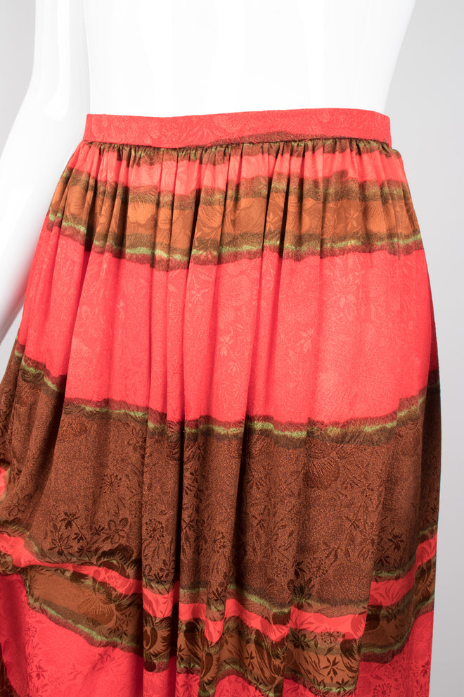 Bill Blass Silk Stripe Palazzo Wide Leg Pant