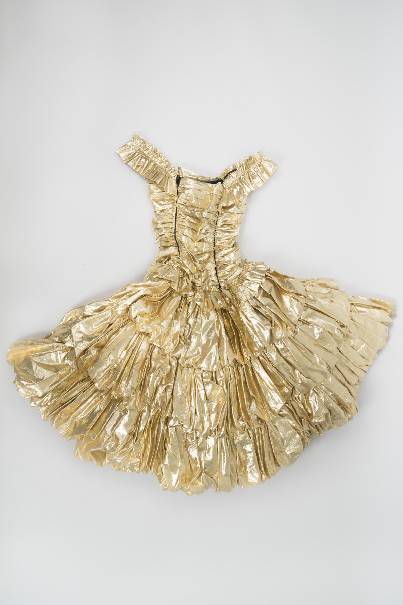 OMO Normal Kamali Metallic Gold Lamé Belle Princess Gown