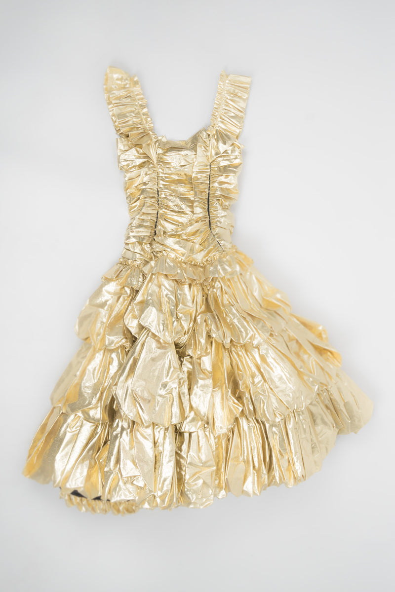 OMO Normal Kamali Metallic Gold Lamé Belle Princess Gown