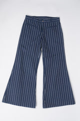 Comme Des Garçons Pinstripe Wide Leg Flare Jeans