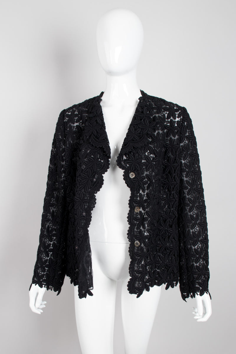 Comme des Garçons Floral Crochet Lace Mesh Jacket Cardigan – Recess