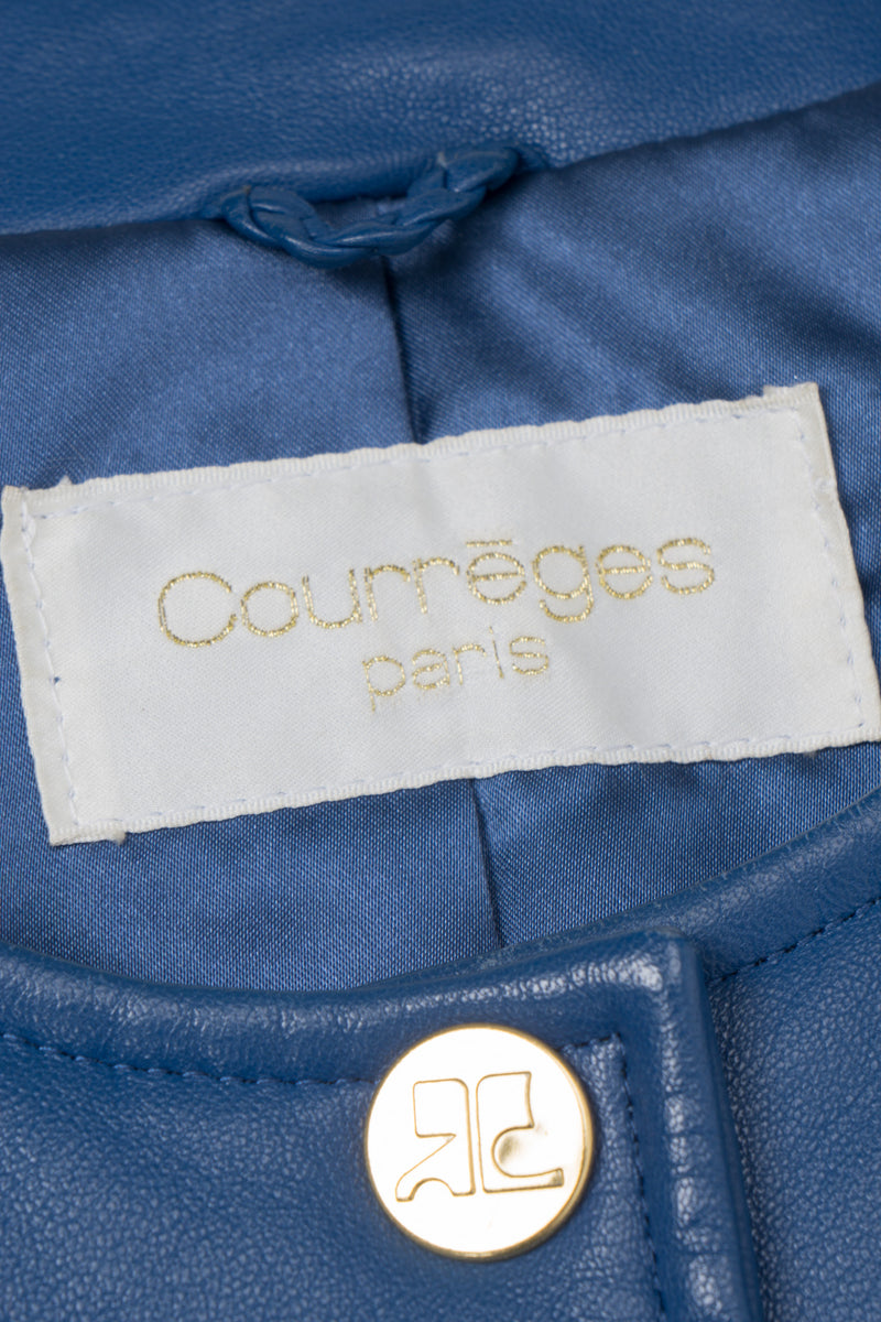 Courreges Logo Stud Cropped Leather Jacket