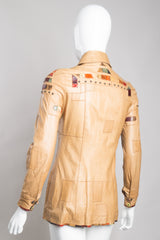 Francois Villon Paris Snake Trim Leather Shirt Jacket