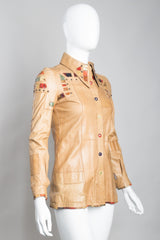 Francois Villon Paris Snake Trim Leather Shirt Jacket