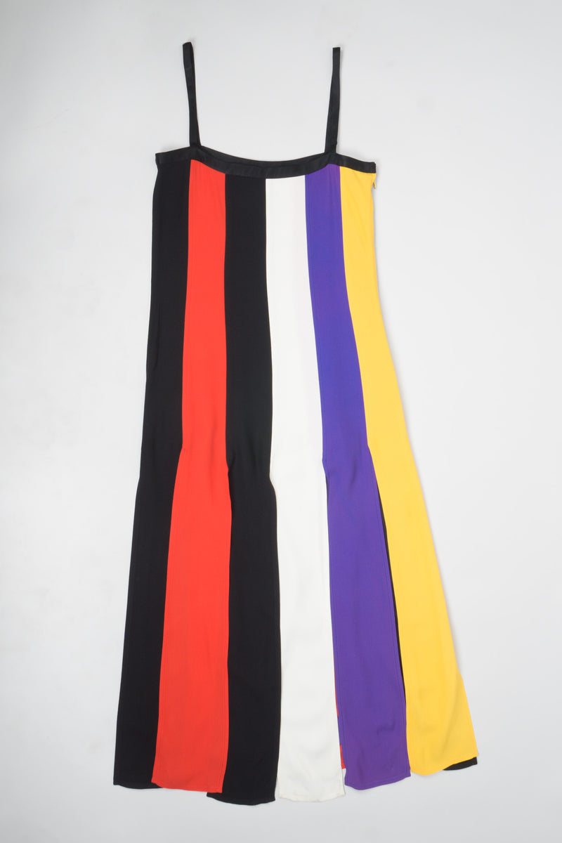 YSL Yves Saint Laurent Rainbow Stripe Carwash Slip Dress – Recess YSL Yves Saint Laurent Rainbow Stripe Carwash Slip Dress – Recess