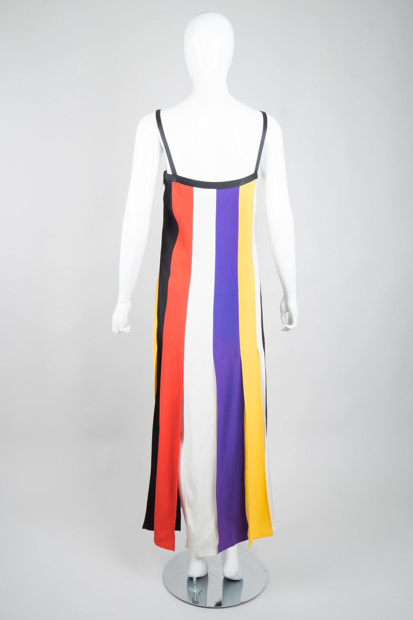 YSL Yves Saint Laurent Rainbow Stripe Carwash Slip Dress