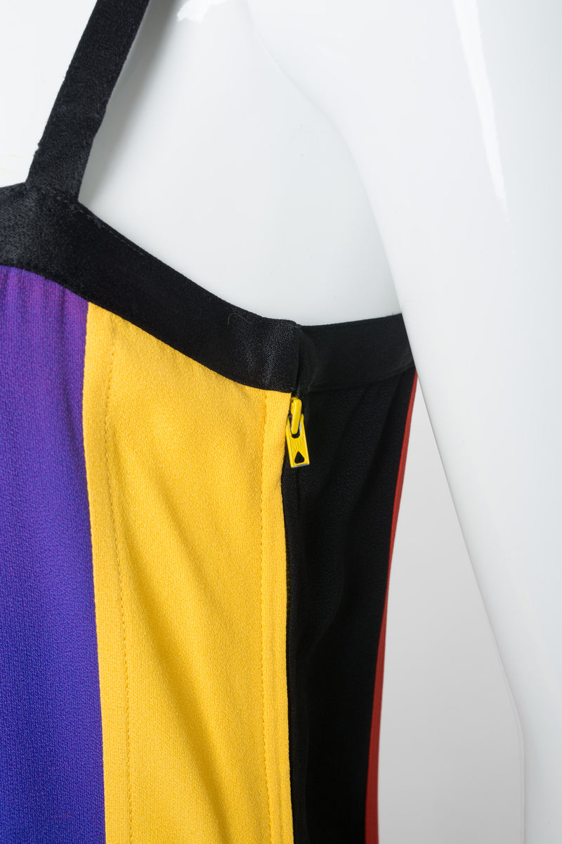 YSL Yves Saint Laurent Rainbow Stripe Carwash Slip Dress