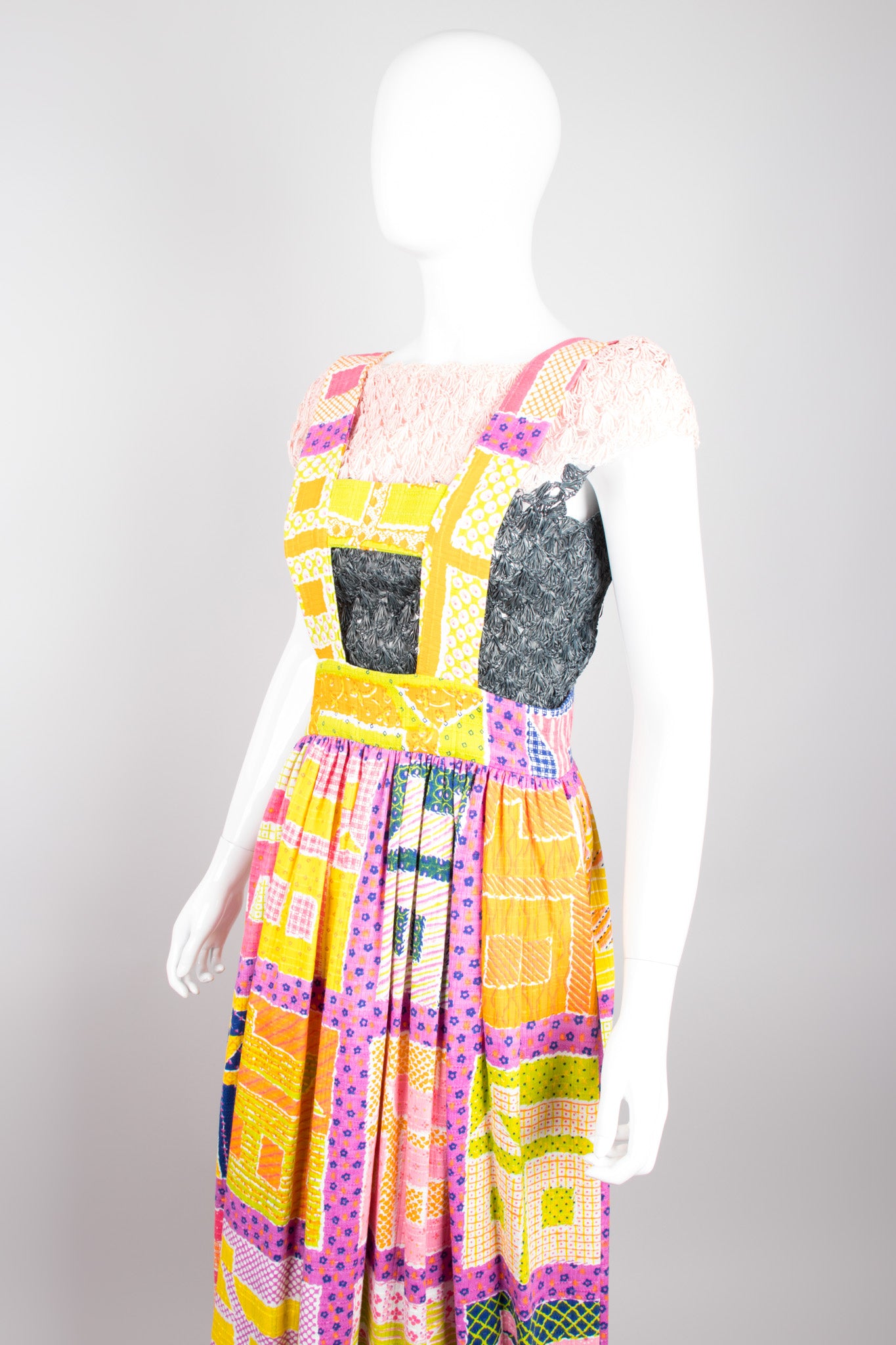 Royal Robe Bill Tice Suspender Skirt in Vintage Print by Gloria Vanderbilt