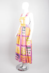 Royal Robe Bill Tice Suspender Skirt in Vintage Print by Gloria Vanderbilt