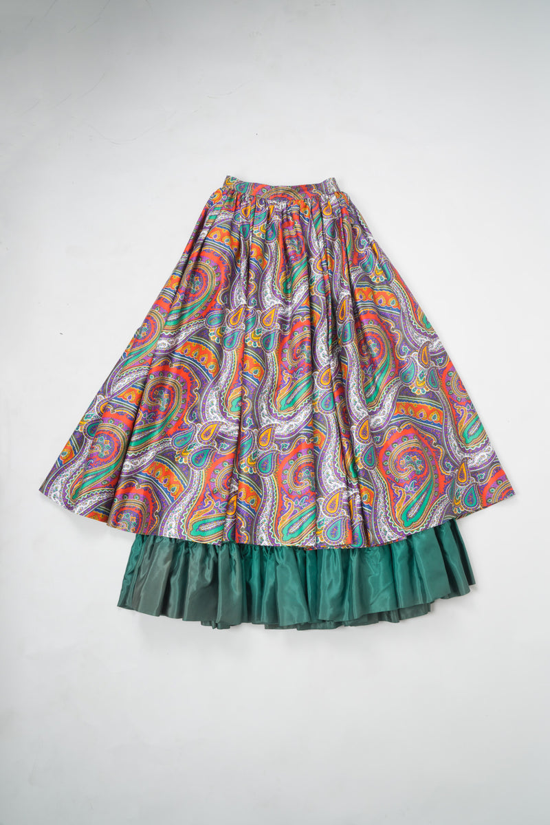 YSL Yves Saint Laurent Paisley Layered Skirt