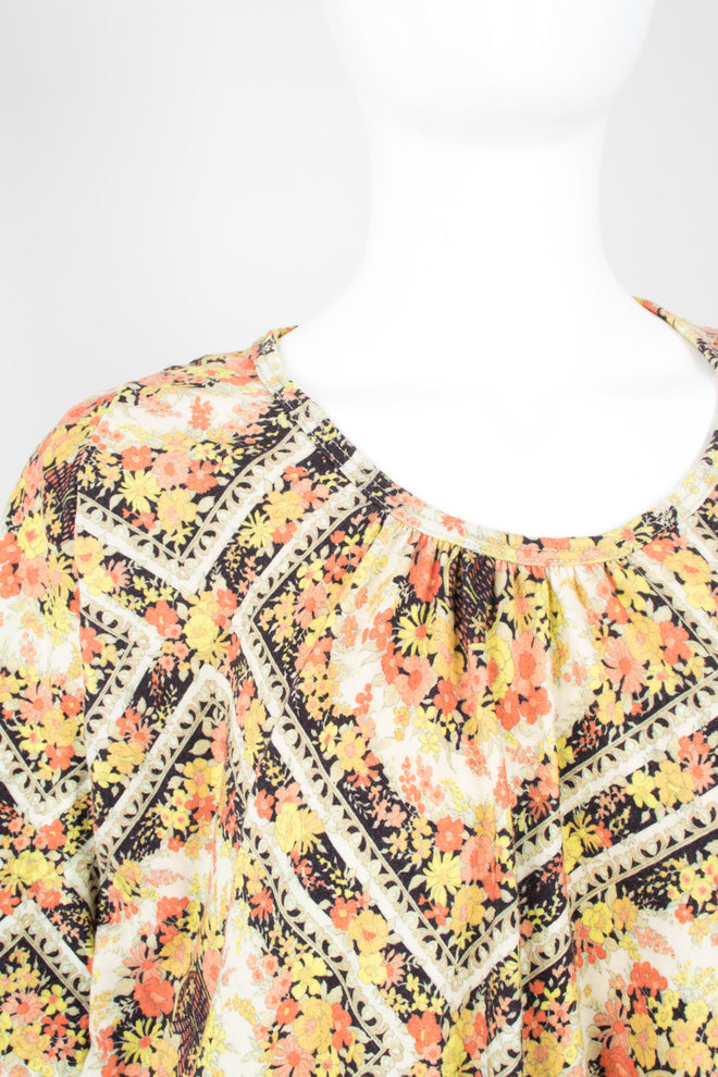 Junya Watanabe Comme Des Garcons Asymmetrical Floral Knit Sack Tee