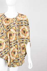 Junya Watanabe Comme Des Garcons Asymmetrical Floral Knit Sack Tee