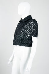 Comme Des Garcons Sheer Mesh Daisy Embroidered Short Sleeve Jacket