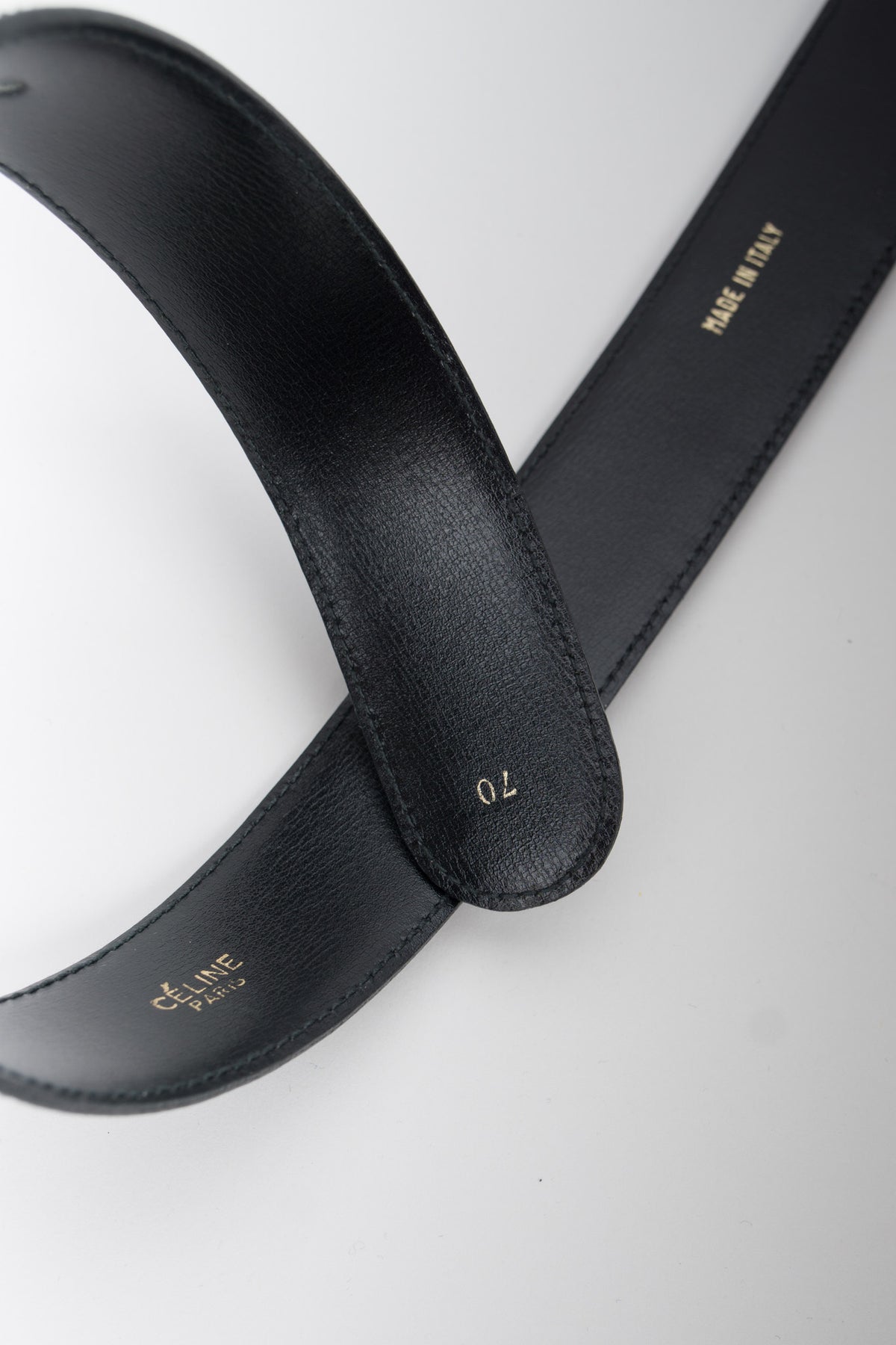 小物 CELINE leather belt horse carriage black Celine Triomphe Leather Belt Horse Carriage Buckle Black