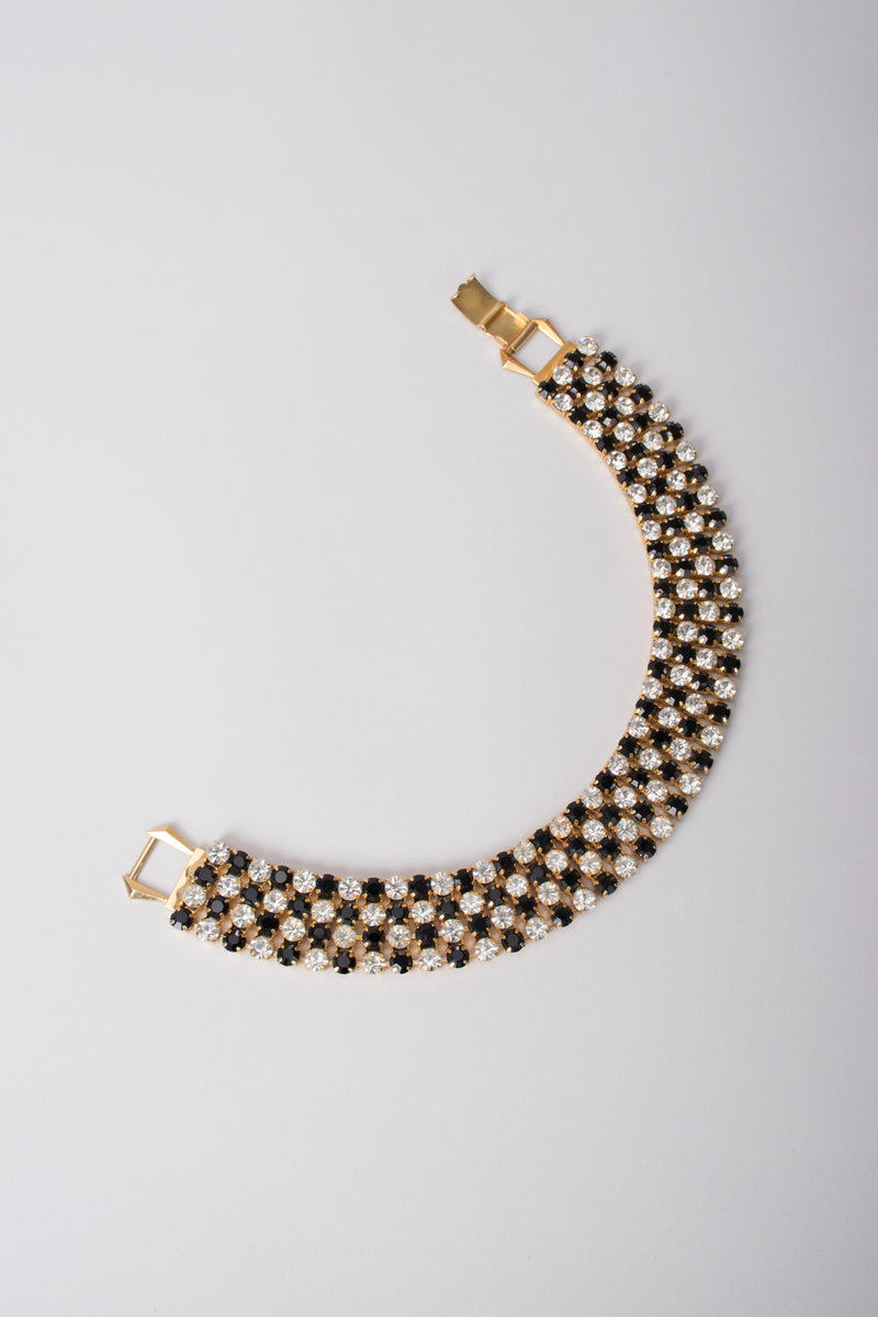 Vintage Rhinestone Checker Choker Collar