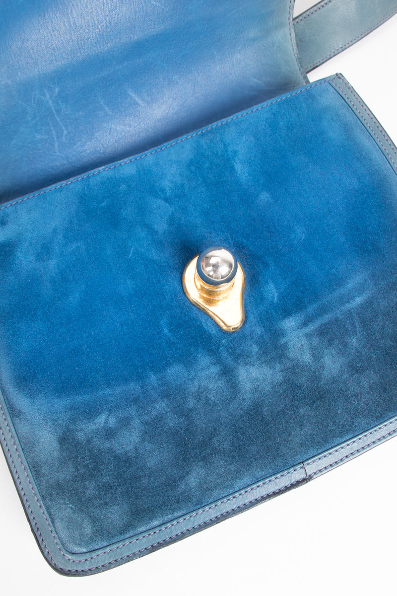 Gucci Vintage Peacock Blue Suede Shoulder Bag – Recess