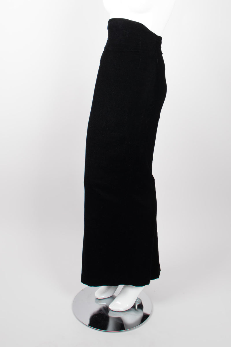 Donna Karan Ultra High Rise Empire Waist Velvet Mermaid Skirt
