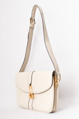 Gucci Topstitched Turnlock Bone Leather Shoulder Bag