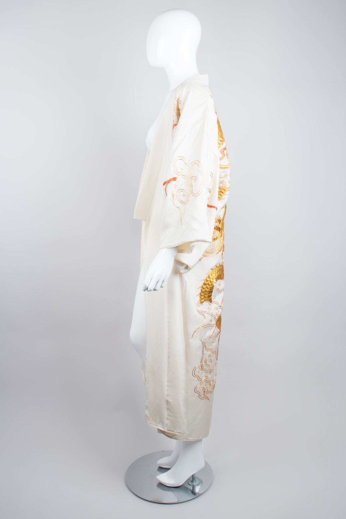 Golden Dragon Silk Kimono Robe