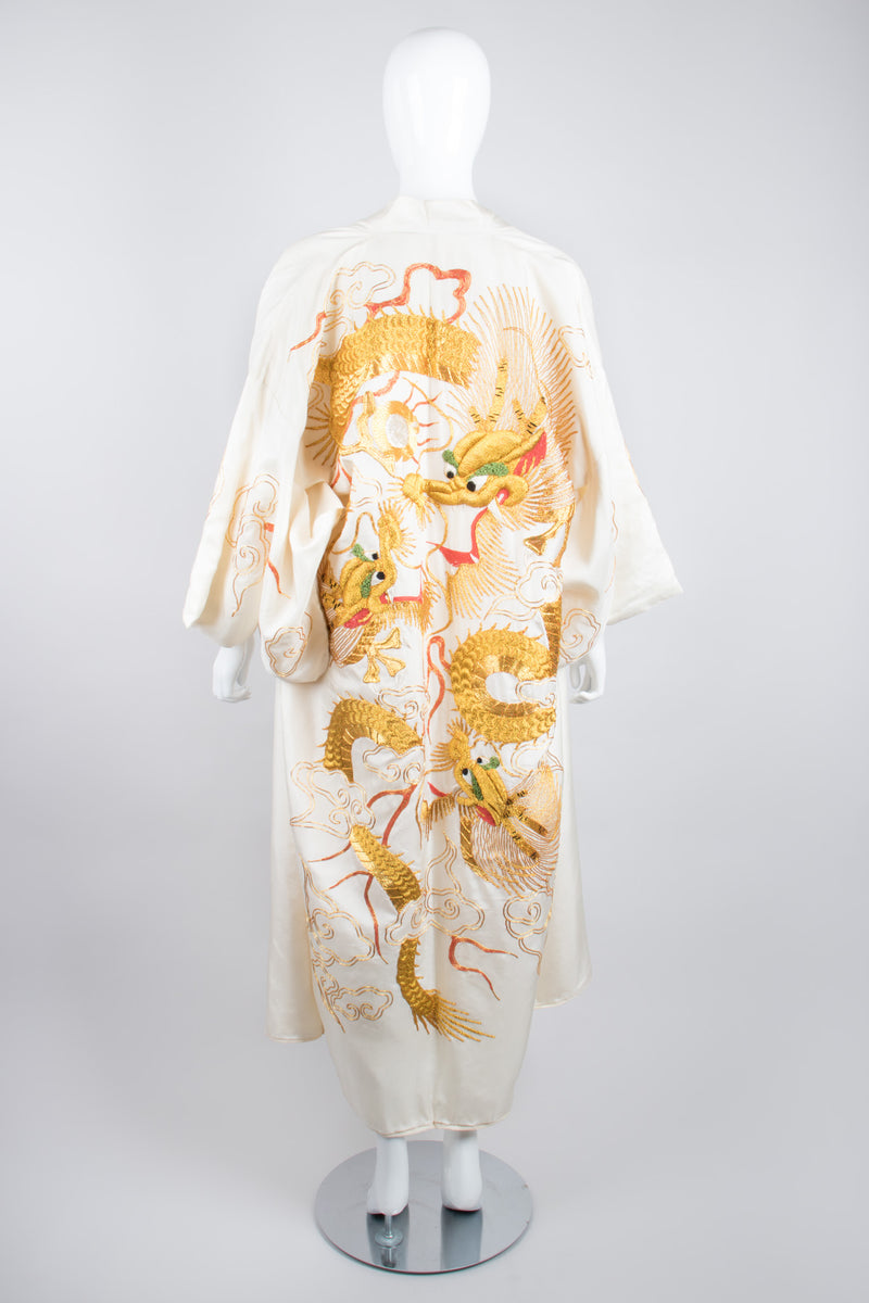 Golden Dragon Silk Kimono Robe
