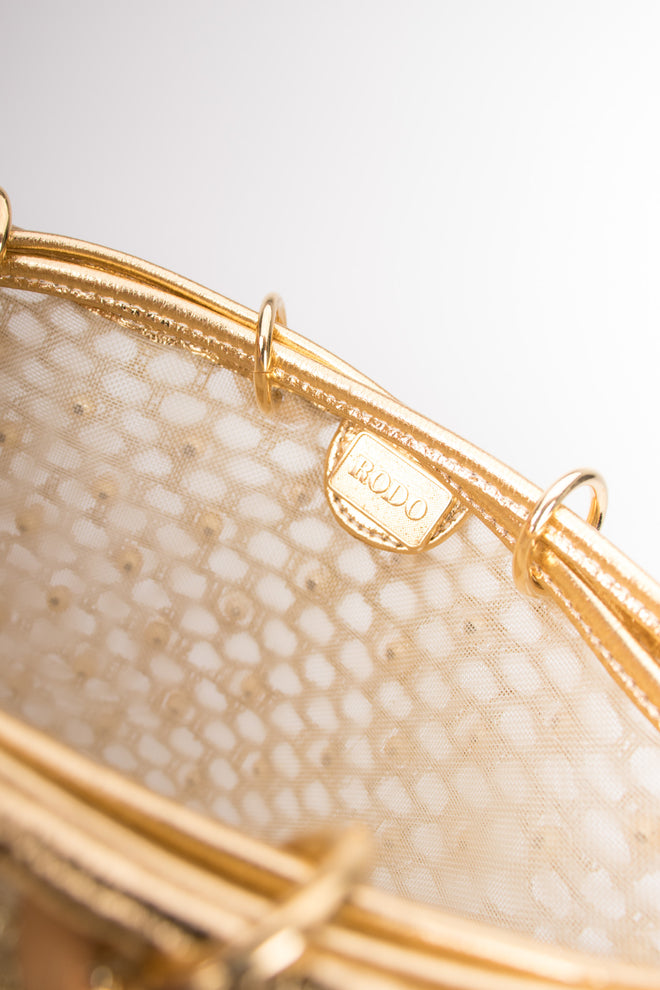 Rodo Vintage Beaded Paillette Mesh Handbag Purse