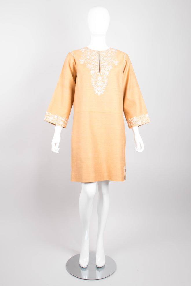 Dehliwala Vintage Lord & Taylor India Embroidered Silk Tunic Dress