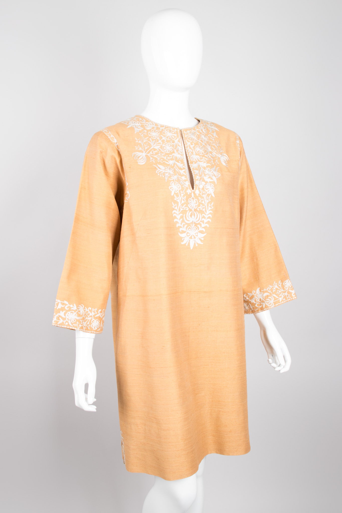 Dehliwala Vintage Lord & Taylor India Embroidered Silk Tunic Dress