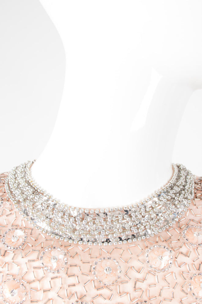 Victoria Royal Vintage Nude Bugle Bead Dress