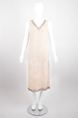 Mr. Blackwell Vintage Sheer Sequined Chiffon Nude Naked Dress