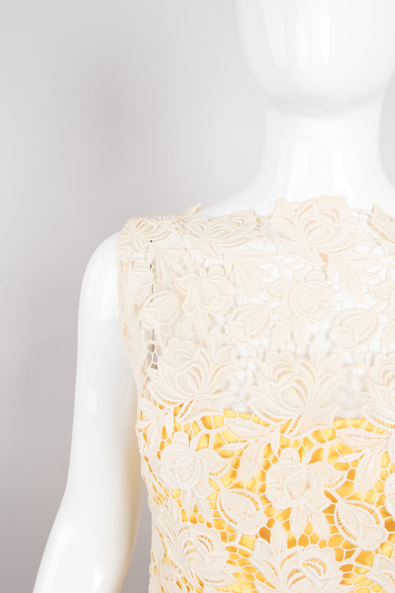 Vintage Crochet Lace Overlay Dress