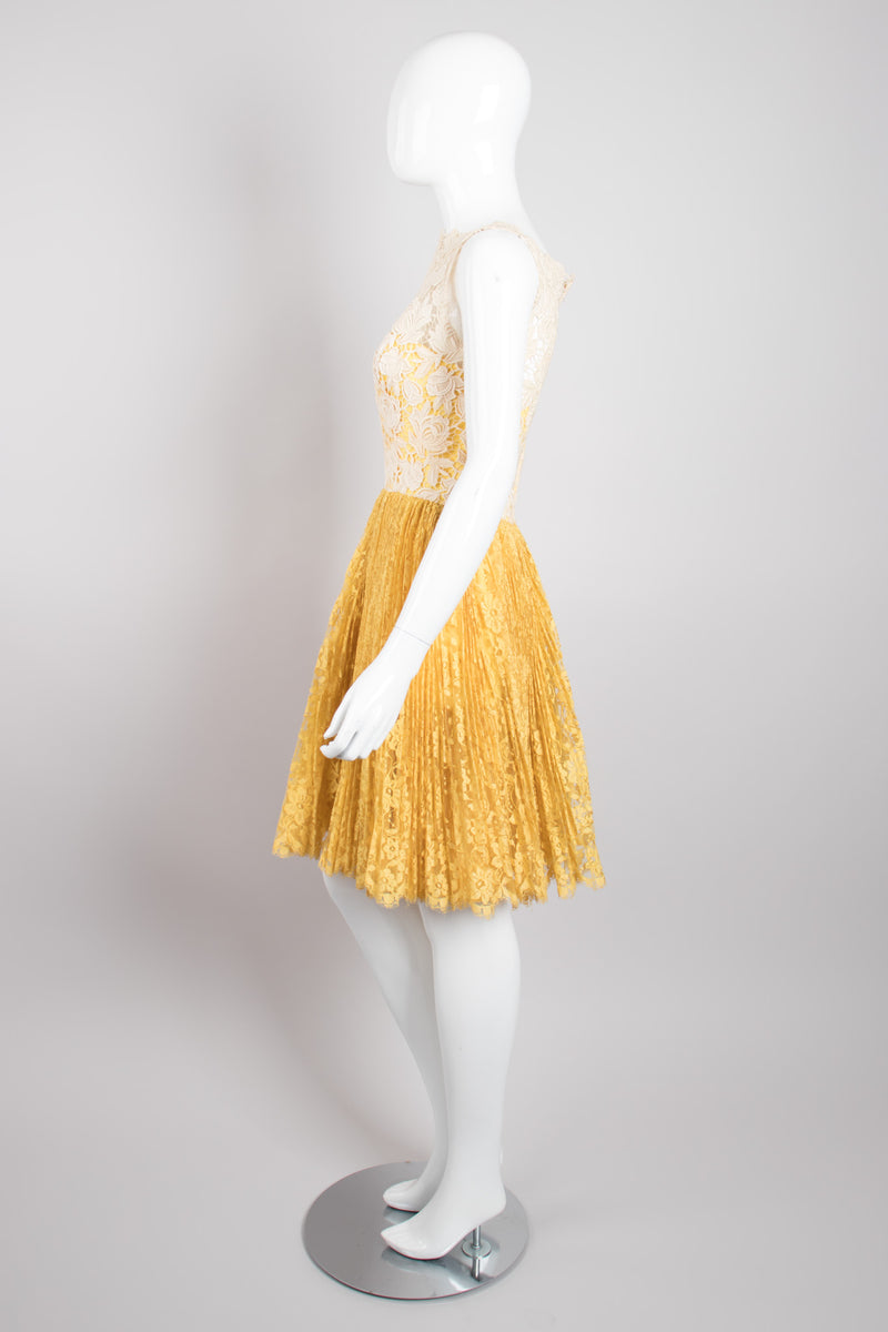 Vintage Crochet Lace Overlay Dress