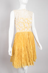 Vintage Crochet Lace Overlay Dress