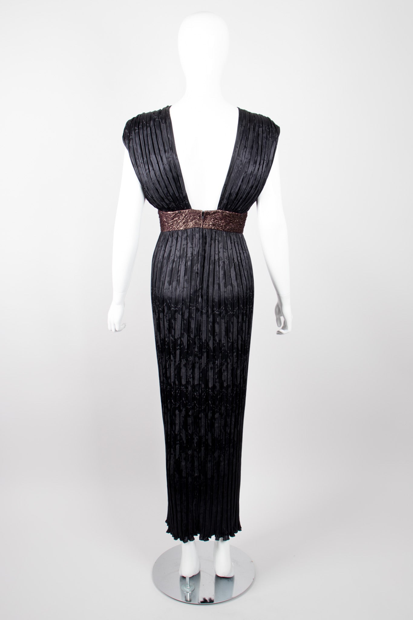 Michael Casey Pleated Art Deco Titanic Gatsby Column Dress