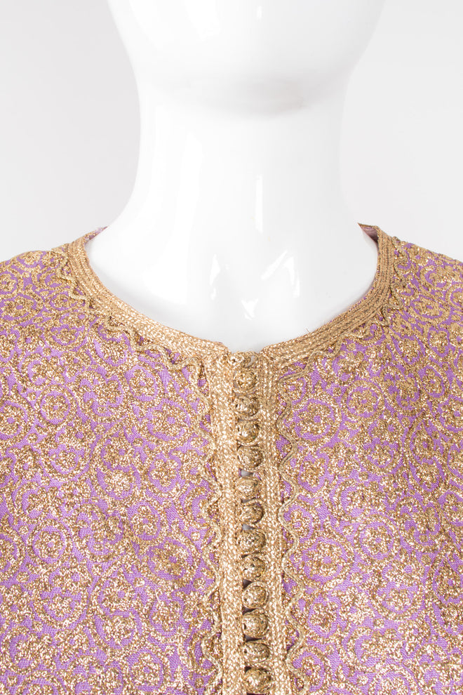 Au Chic Vintage Moroccan Golden Brocade Tunic