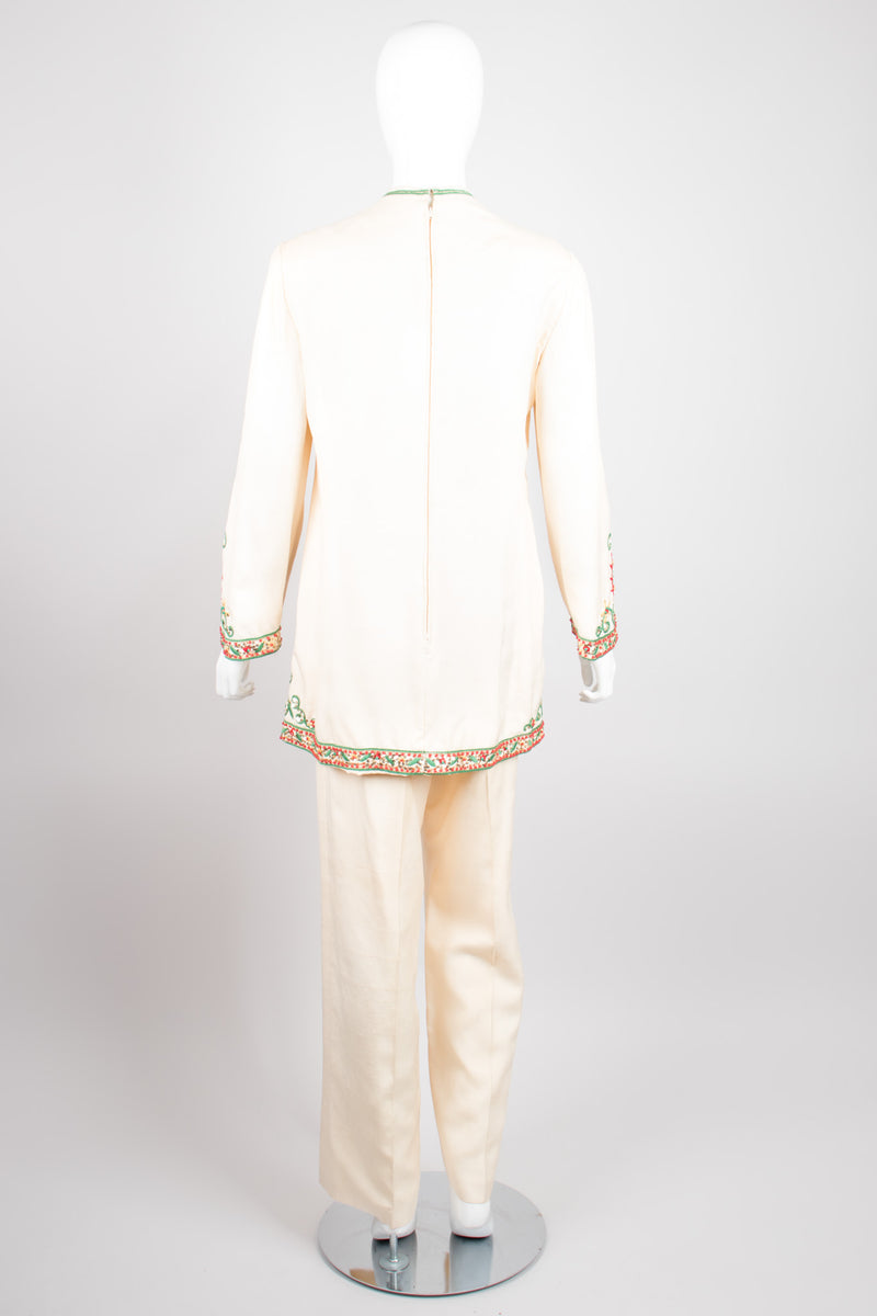 Harmay Embellished Indian Paisley Raw Silk Ethnic Tunic & Pant Set