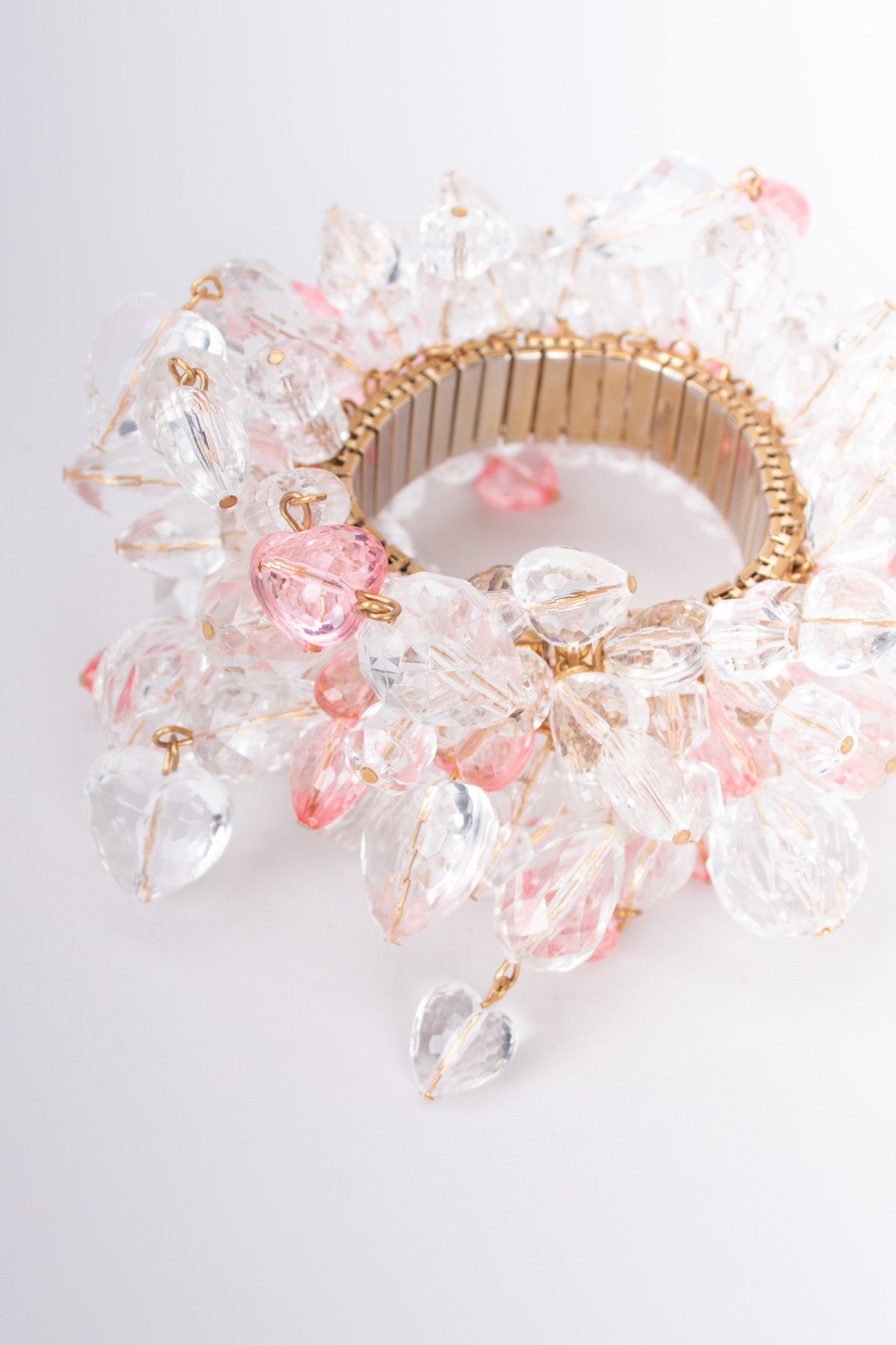 Vintage Crystalline Candy Hearts Charm Bracelet