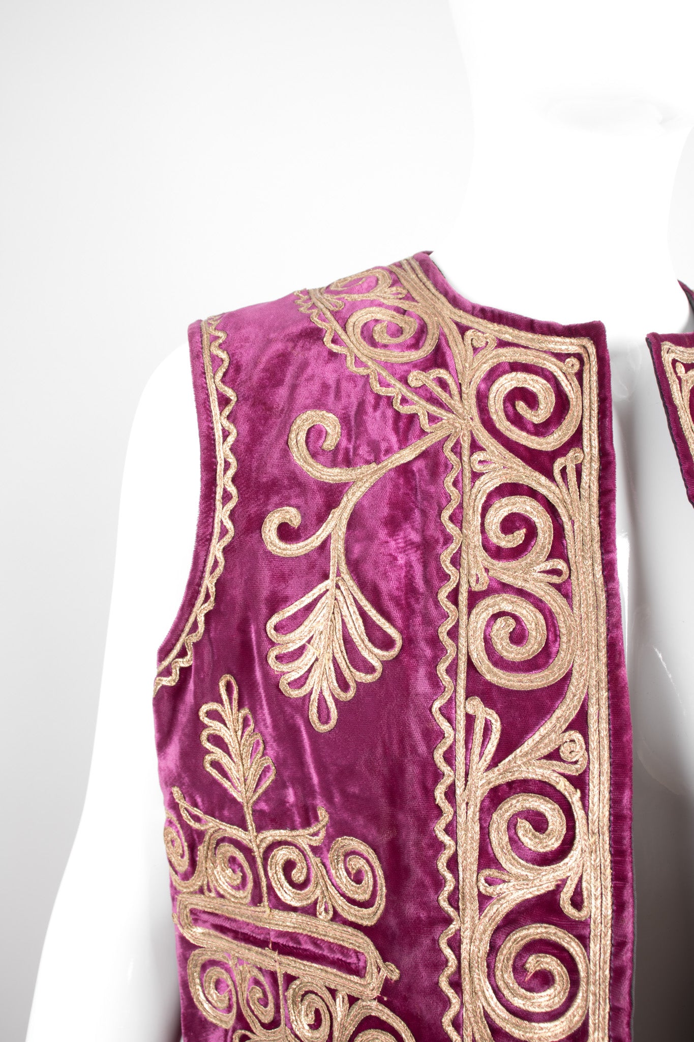 Moroccan Embellished Soutache Silk Velvet Vest