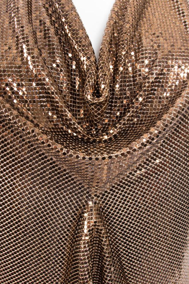 Whiting & Davis Bronze Liquid Metal Mesh Halter Top