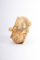 Scherer Vintage Textured Crinkle Giraffe Hinged Cuff Bracelet