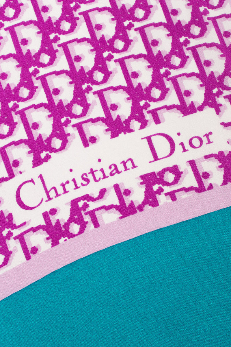 Christian Dior Signature Monogram Midnight Blue with Red Silk Scarf
