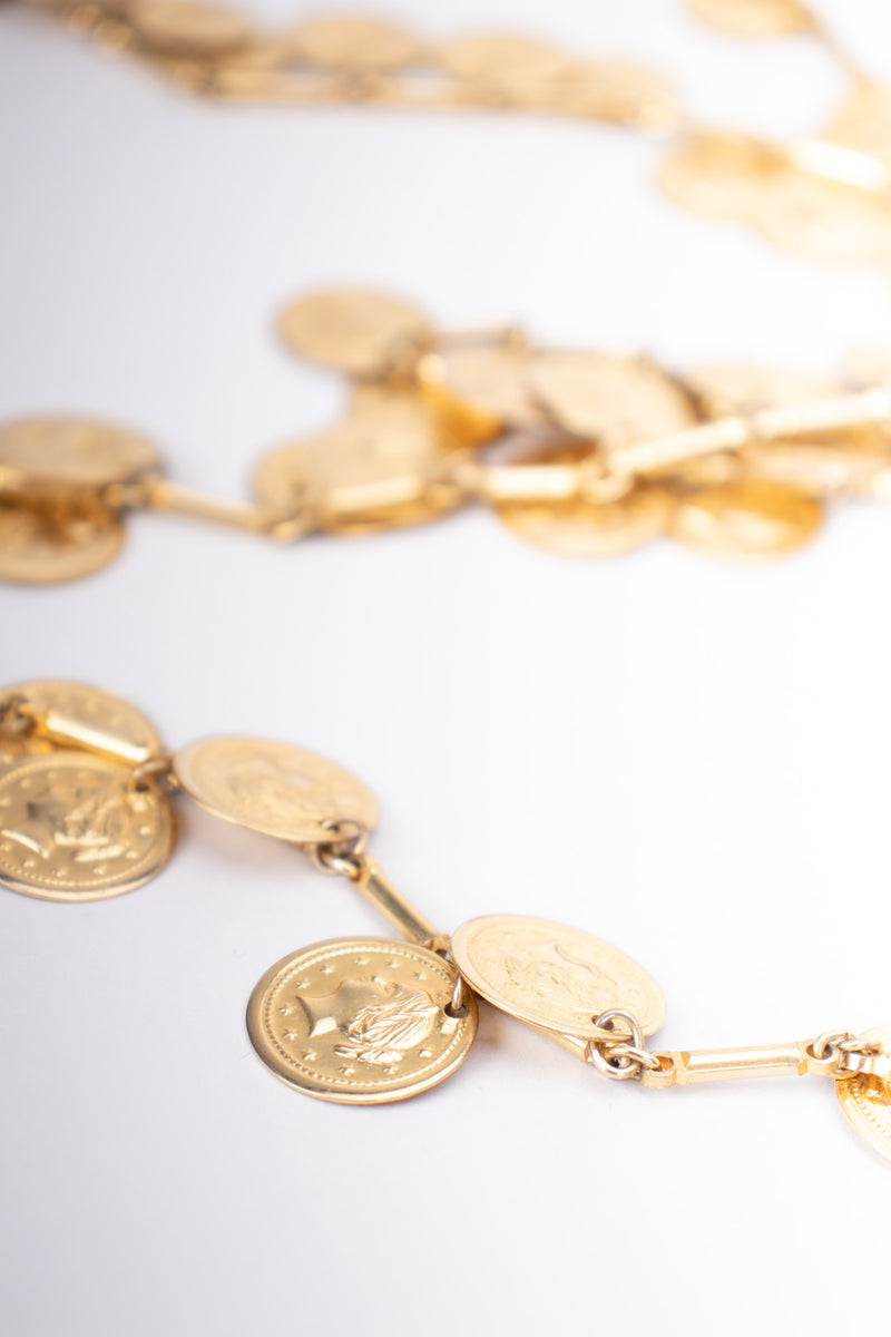 Vintage Long Coin Layering Necklace