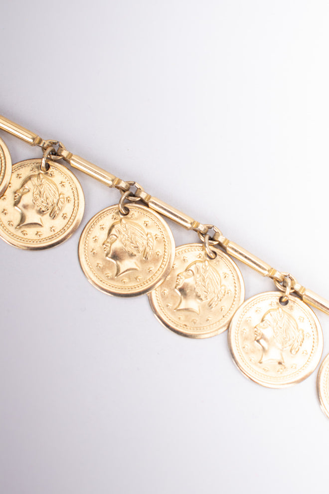 Vintage Long Coin Layering Necklace