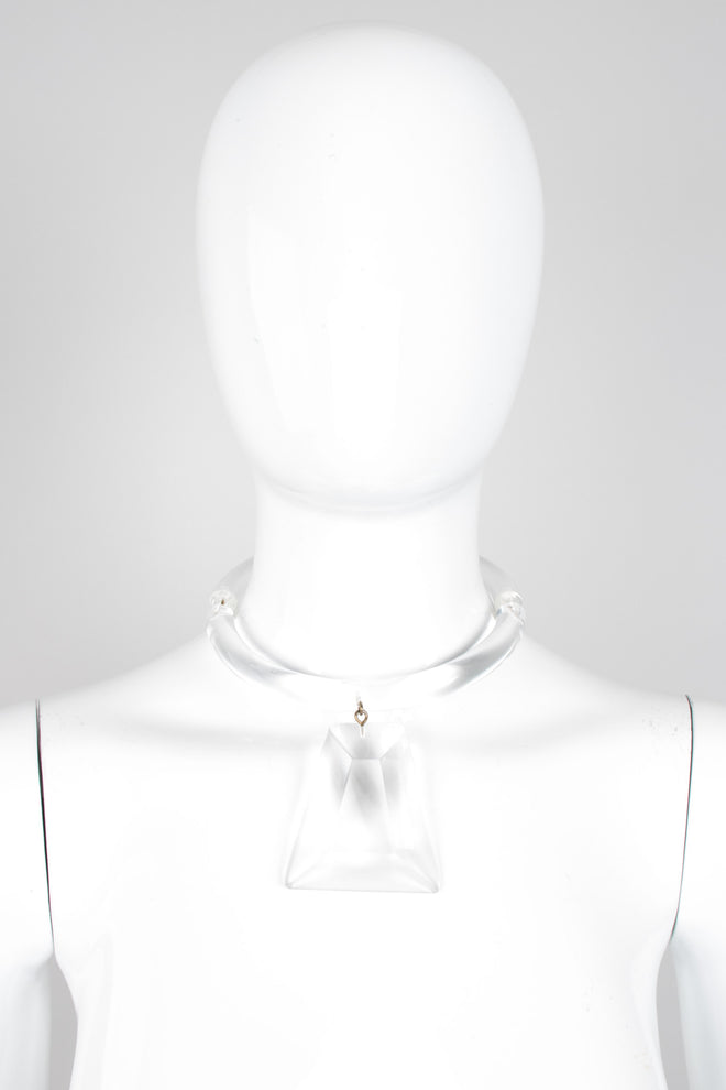 Judith Hendler Vintage Acrylic Lucite Prism Pendant Collar