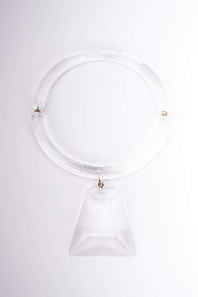 Judith Hendler Vintage Acrylic Lucite Prism Pendant Collar