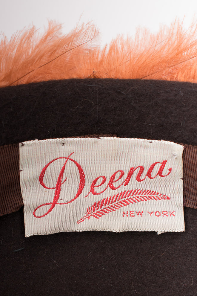 Deena Feather Mushroom Vintage Hat Fascinator Beret
