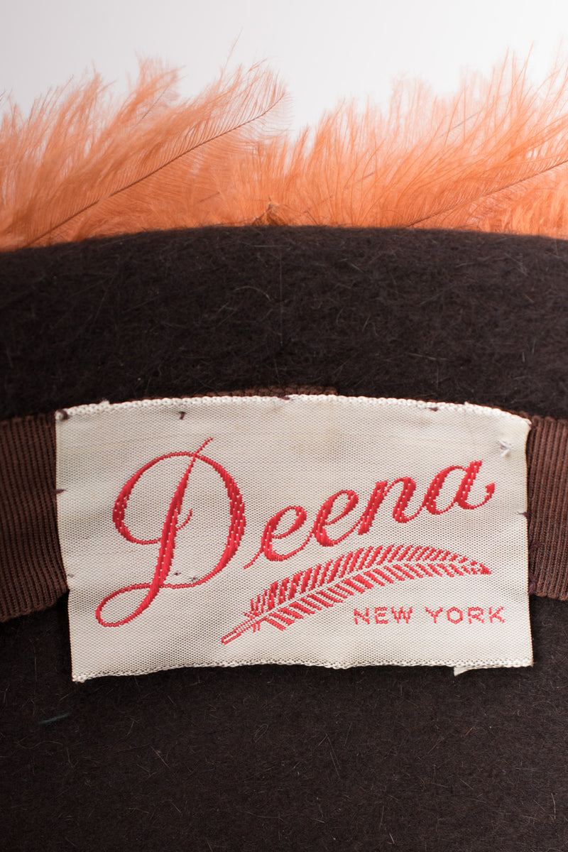 Deena Feather Mushroom Vintage Hat Fascinator Beret