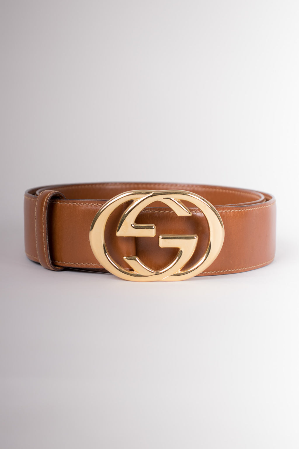Vintage Gucci Logo Buckle Leather Belt – Recess