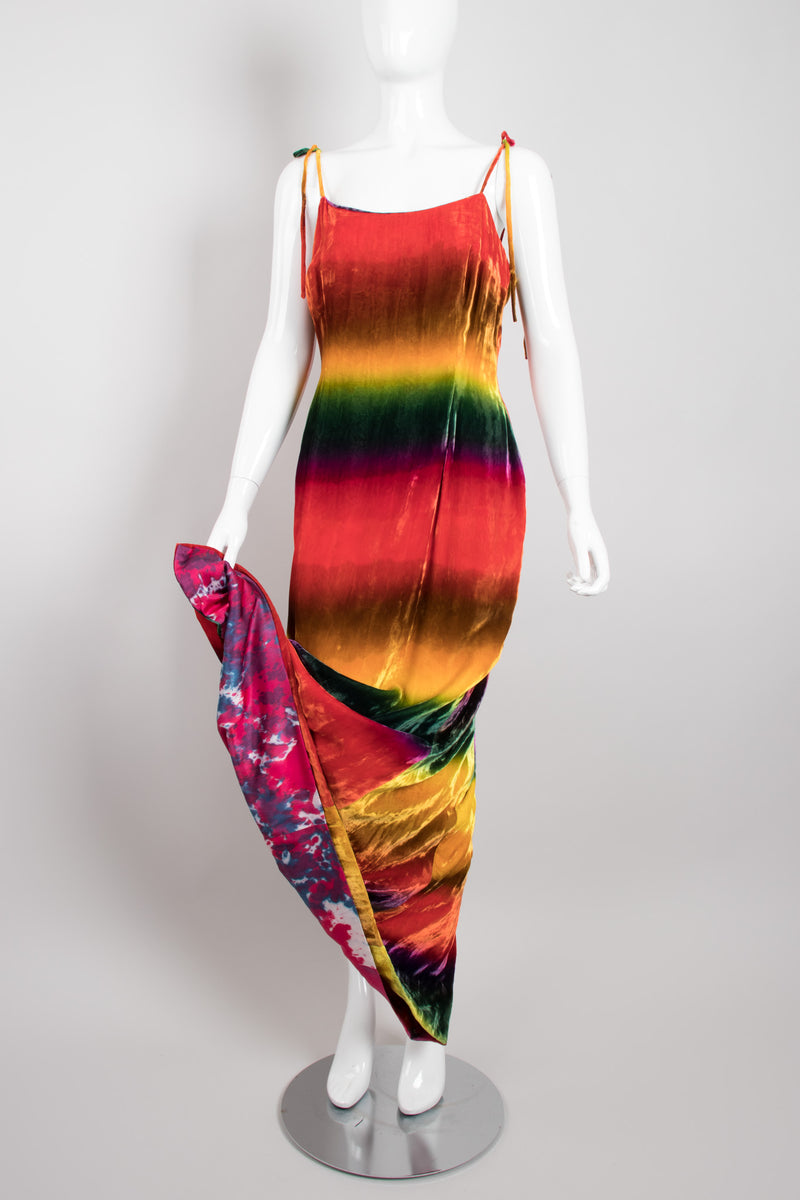 Recess Los Angeles Vintage Todd Oldham Velvet Rainbow Snow Cone Slip Dress